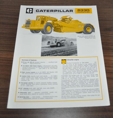 Caterpillar 633D Elevating Scraper Cat Specification Technical Brochure Prospekt