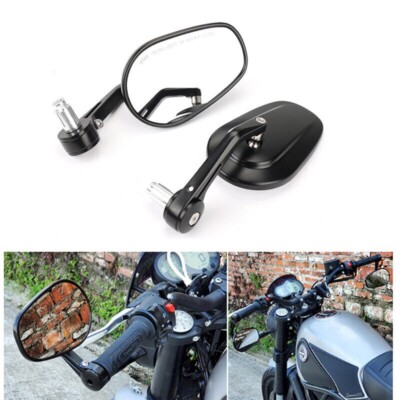 1Pair Universal Handlebar Round Rearview Side Mirrors For 7/8