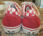 Vans Old Skool Checkered Size 10 Shoes Red & White Skateboarding — photo 5