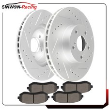 Front Brake Discs Rotors and Ceramic Pads For Subaru Impreza 2002-2010 Vented
