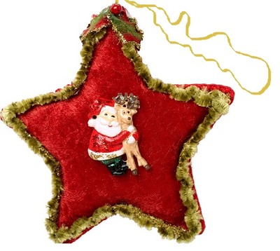 Kugel-Stern Für Weihnachtsbaum Aus Schottischem Stoff