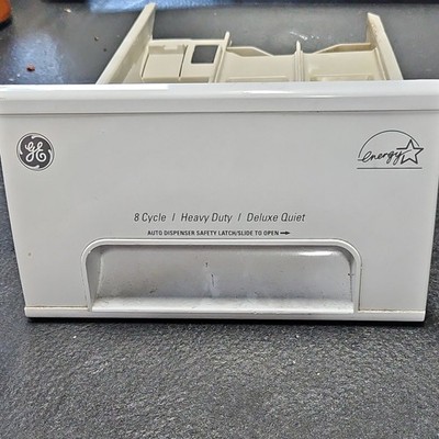 GE Washing Machine Automatic Liquid Dispenser Drawer White 8 Cycle Heavy Duty