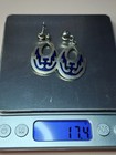 Earrings Pierced Sterling Lapis Mexico Signed Vintage 17.4 grams — photo 2