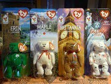 Ty Beanie Babies - Maple The Canadian Bear, Erin The Irish Bear, Britannia...
