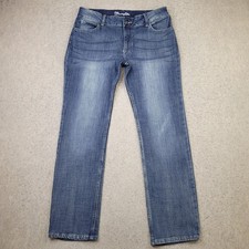 Wrangler Jeans Straight Womens 12 Blue Dark Wash Western Cowgirl