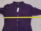 New WHBM White House Black Market Size 4 Purple Deep Amethyst Suede Shirt Blouse — photo 5