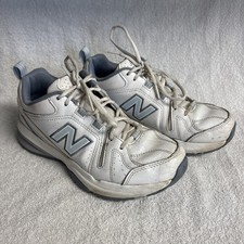 New Balance 608 Training Shoes WX608WB5 White Blue Athletic Womens Size 8