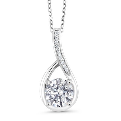 0.84 Cttw Lab Grown Diamond Pendant Necklace with Diamond Accent for Women |