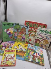Vintage Coloring Book Lot X 8 Christmas, Easter, Nursery Rhyme - Partially Used