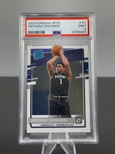 Anthony Edwards PSA 9 Rookie (RC) 2020 Donruss Optic #151 NBA Timberwolves 🔥📈