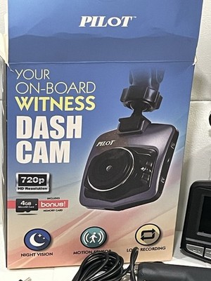 PILOT  DASH CAM 720P FULL HD RES 4GB  Camera + MEMORY CARD - TESTED! WORKS!