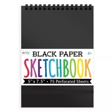 Black Art Sketchbook 75 Durable Acid Free Perforated Sheets 5x7.5 Inches