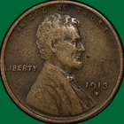 1913-D Lincoln Wheat Cent Fine F Coin #39591