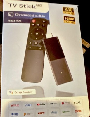 TV Stick 4K Streaming Dongle, Chromecast Built-In, Google Assistant, HDMI, Black