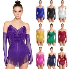 Women Outfits Contemporary Dancewear With Gloves Ballet Ballroom Dress Jazz