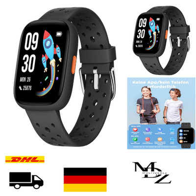 BIGGERFIVE Smartwatch Kinder, 1,8'' Fitness Uhr Schrittzähler, 24/7 Puls, Schl...