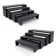 Large Display Wood Risers Wooden Stand 8 Tier Wood Racks Decorative Rectangul...