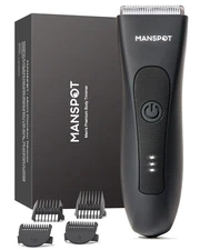 MANSPOT Manscape Men's Groin, Body and Ball Hair Trimmer Kit w/ 4 Guards, Black