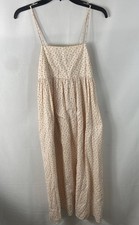 Madewell Women's Pink Floral Cotton Smocked Spaghetti Strap Dress Sz XS
