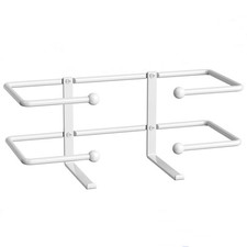 Small White Metal Wall Mount Tissue Holder Glove Box Organizer Dispenser