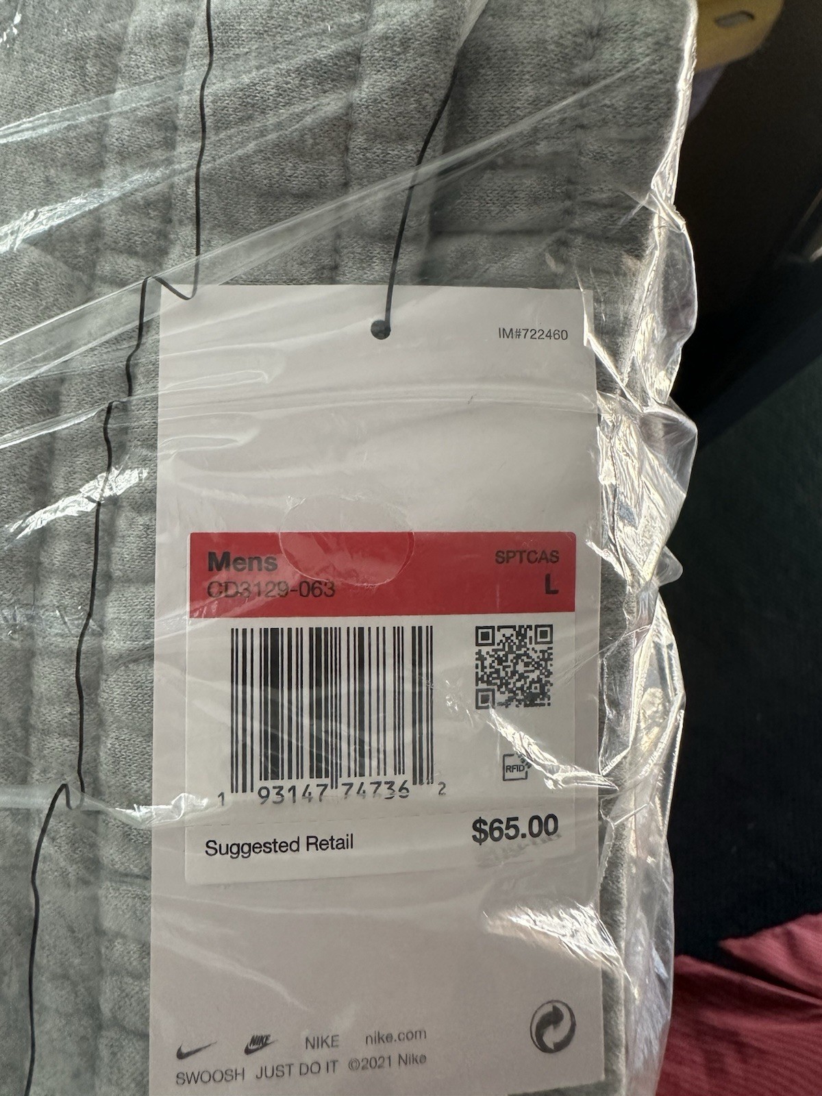 Nike Men's Sportswear Club Fleece Cargo Jogger Pants, Size L, Dark Grey