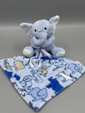 Little Beginnings Blue Elephant Lovey Baby Security Blanket Safari Animal