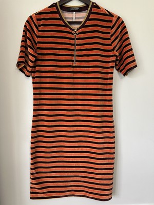 Scotch & Soda Velour Striped Dress Medium Hippie Artsy Indie Magical Altitudes 