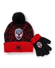 Spider-Man Big Boys Hat and Glove Set, 2 Piece - Black - One Size Fits Most