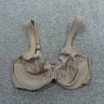 Glamorise Bra Womens 34C Beige Underwired Front Close 1241
