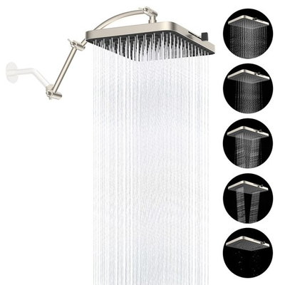 #ad 13#x27;#x27; High Pressure Rainfall Square 5 Spray Mode Showerhead with 16quot; Shower Head $59.99