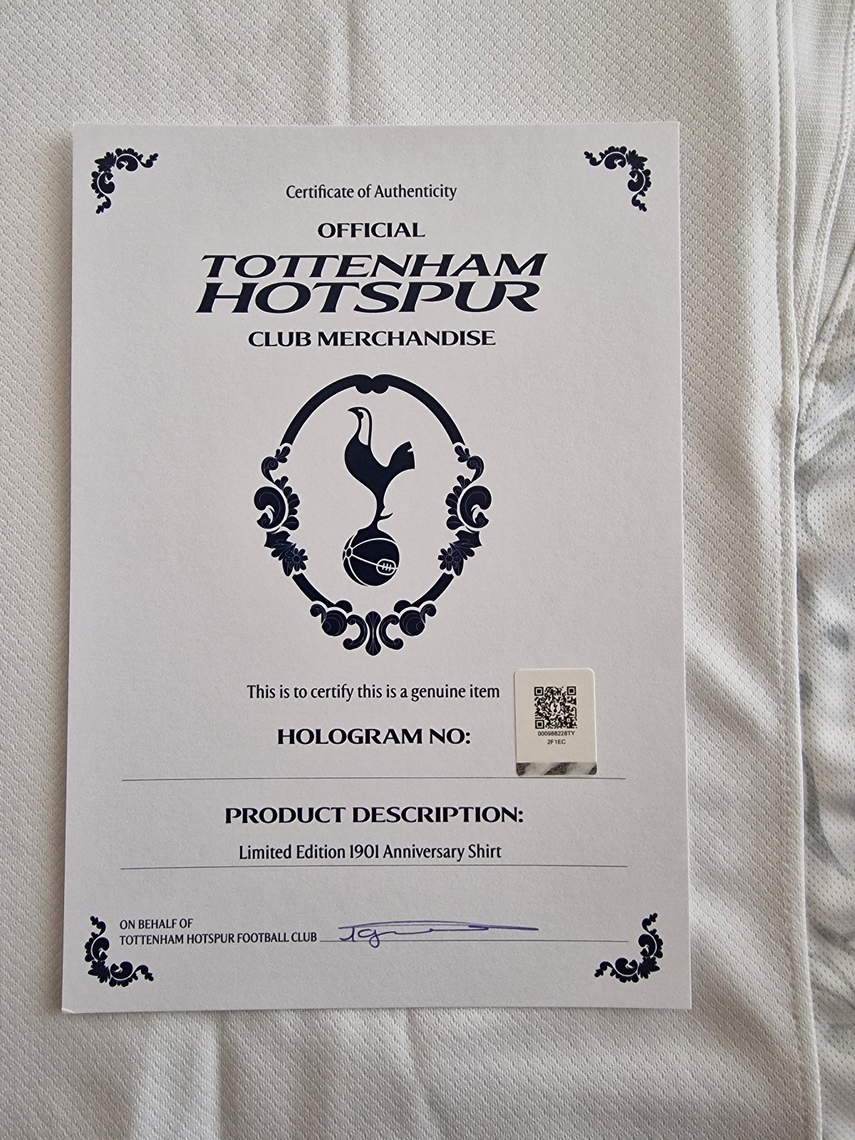 TOTTENHAM SPURS NIKE SHIRT 1901 FA CUP 125TH ANNIVERSARY LIMITED EDIT. +BOX+COA thumbnail 18