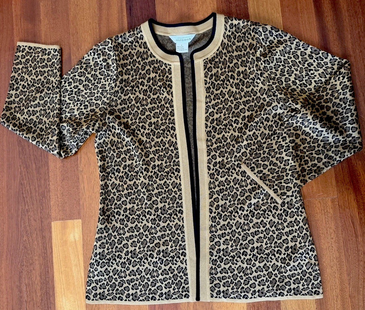 Misook Leopard Print Open Front Long Sleeves Card… - image 11