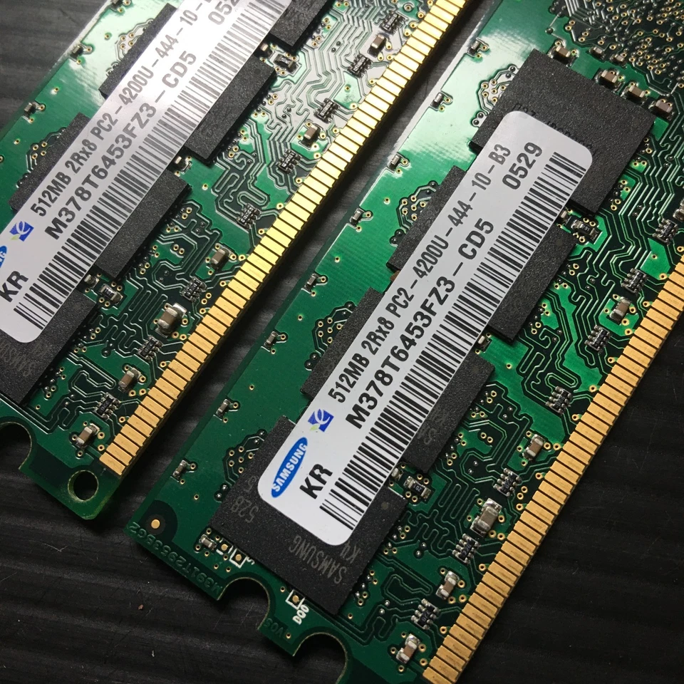 2PCS Samsung 512MB 2Rx8 PC2-4200U-444-10-B3 M378T6453FZ3-CD5 0529 PC Memory - Image 4 of 4