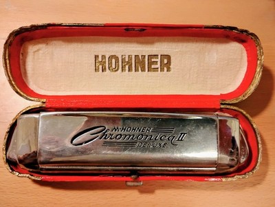 VINTAGE  -  M. HOHNER CHROMONICA II DELUXE Harmonica w/original box