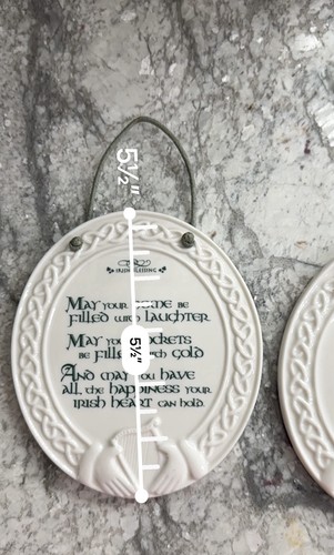 Lot of 2 Russ Berrie Irish Blessing Wall Plaques: May Your Home, May Troubles - Picture 4 of 4