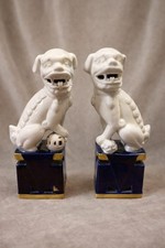 Coppia statue decorative in ceramica - Cani Foo vintage