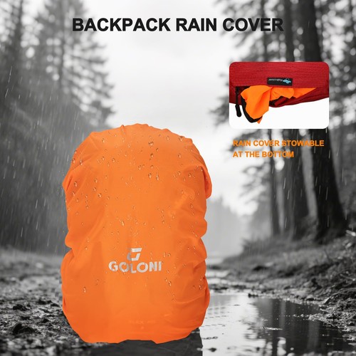Mochila de Senderismo 45L Ligera Plegable, Impermeable Mochila de Camping con Ra... - Imagen 3 de 7