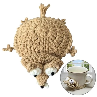 Creative Crochet Squirrel Coasters Non-Slip Knitted Animal Mat  Home Decor - Image 1 of 4