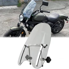 19"x17" Smoke Windshield Windscreen Kit For Kawasaki VN500 750 800 900 1500 1600