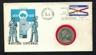 Canada #505, 1970 6¢ Manitoba Centennial Cole cachet $1 Manitoba Coin FDC F/VF