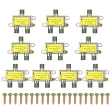 10Pcs 2 Way Coaxial Cable Splitter, 5-900 MHz for  HDTV CATV, Multicolor
