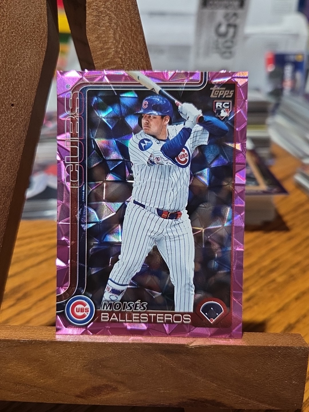 Moises Ballesteros 2025 Topps Update Series Rookie Pink Diamante #US262 Cubs