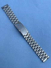 Vintage Stainless Steel Coffin Link Men's Watch Bracelet 18mm