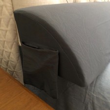 BESPILOW Almohada D Cuna Queen Con Espuma Para Hueco D Cabecera Gris Triangular.