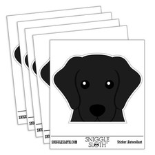 Peeking Black Labrador Retiever Dog Waterproof Vinyl Decal Sticker Set - 5 Pack