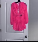 Sexy Hot Pink Sheer Ruffle Romper- NWT Sz Medium — photo 1