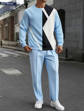 Men's Outfit 2 Piece Set Shirt  Pants Suit PLUS SIZE BIG 5XL