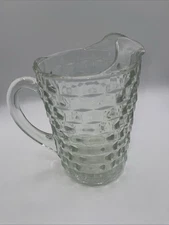 Vintage Heavy Glass Pitcher Vase