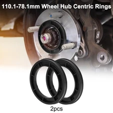 OD 112.1mm to ID 78.1mm Car Wheel Hub Centric Rings Black Polycarbonate 2 Pcs