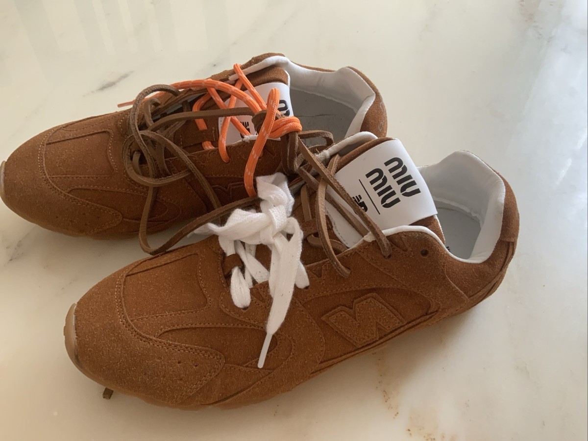 miu miu ✖new balance ブラウン スニーカー 37.5 New Balance x Miu Miu Brown Open Back Sandal - E-SEVEN STORE